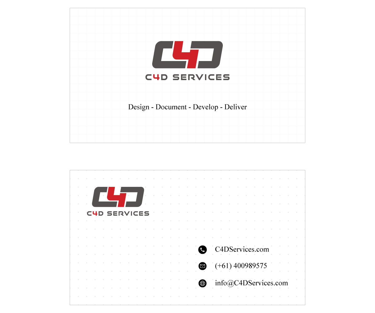Business Card Design by Simple_design_1234 for C4D Services | Design #29429763