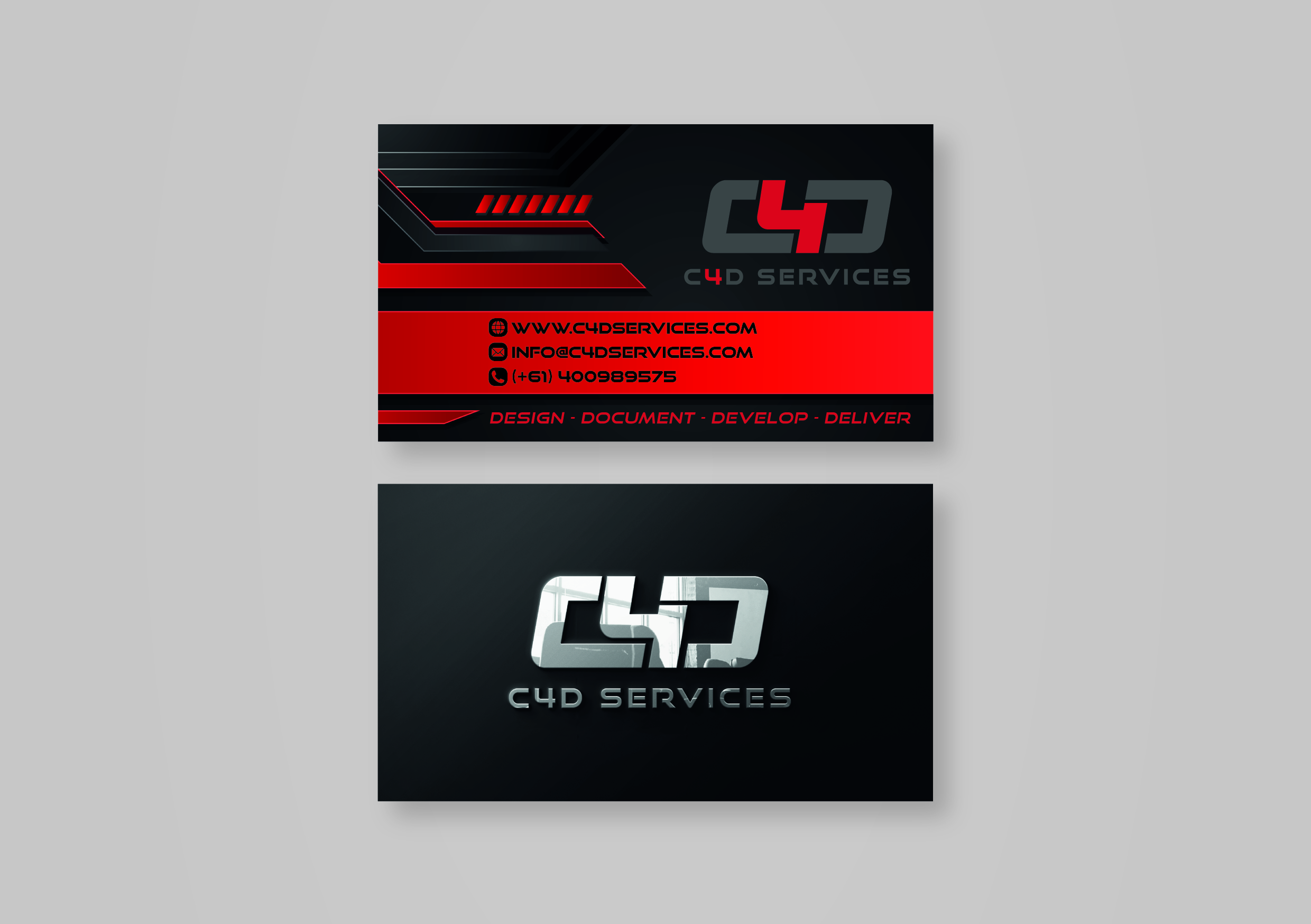 Business Card Design by MarkoE for C4D Services | Design #29428938