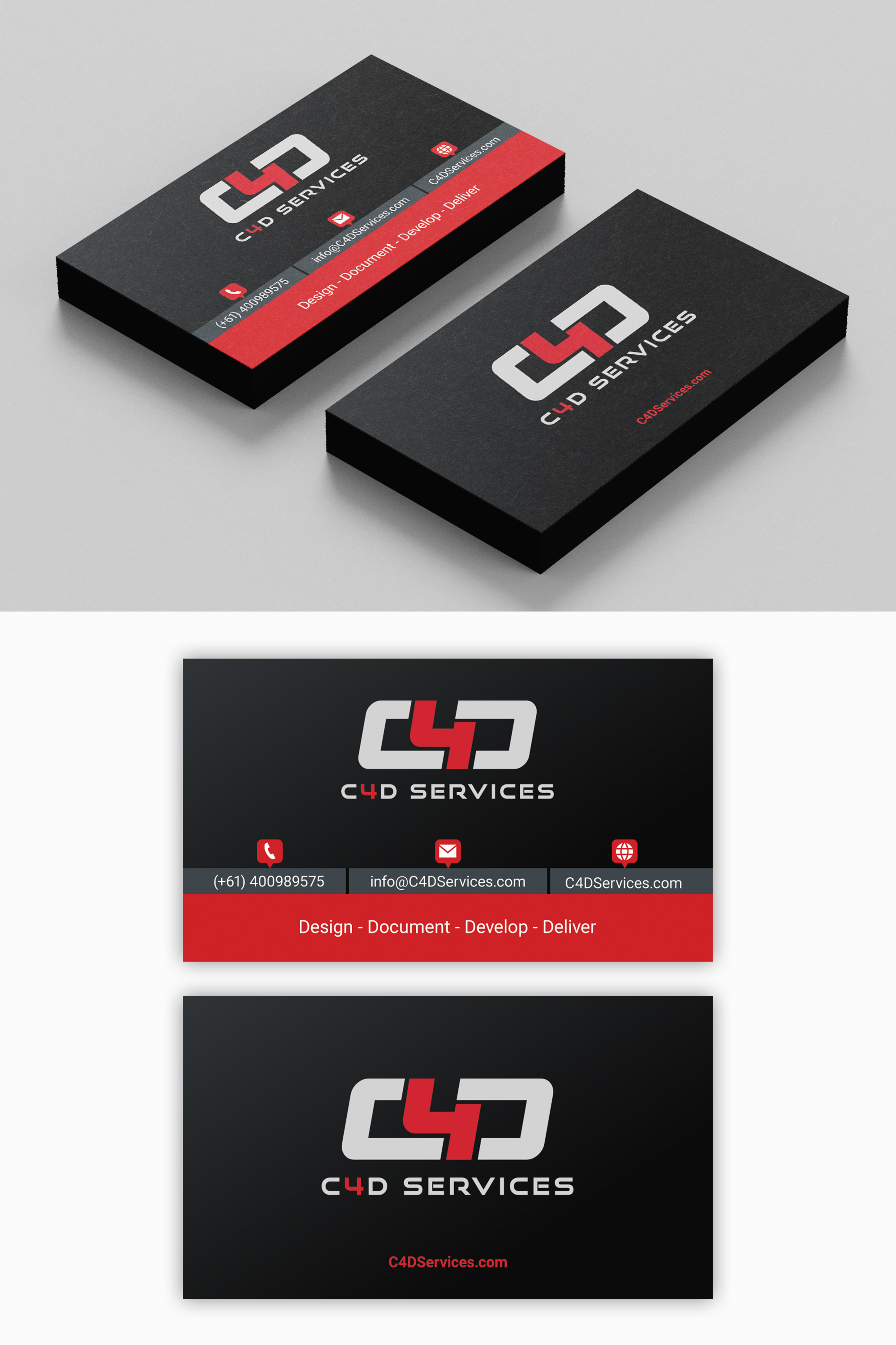 Business Card Design by Mosaic for C4D Services | Design #29416741