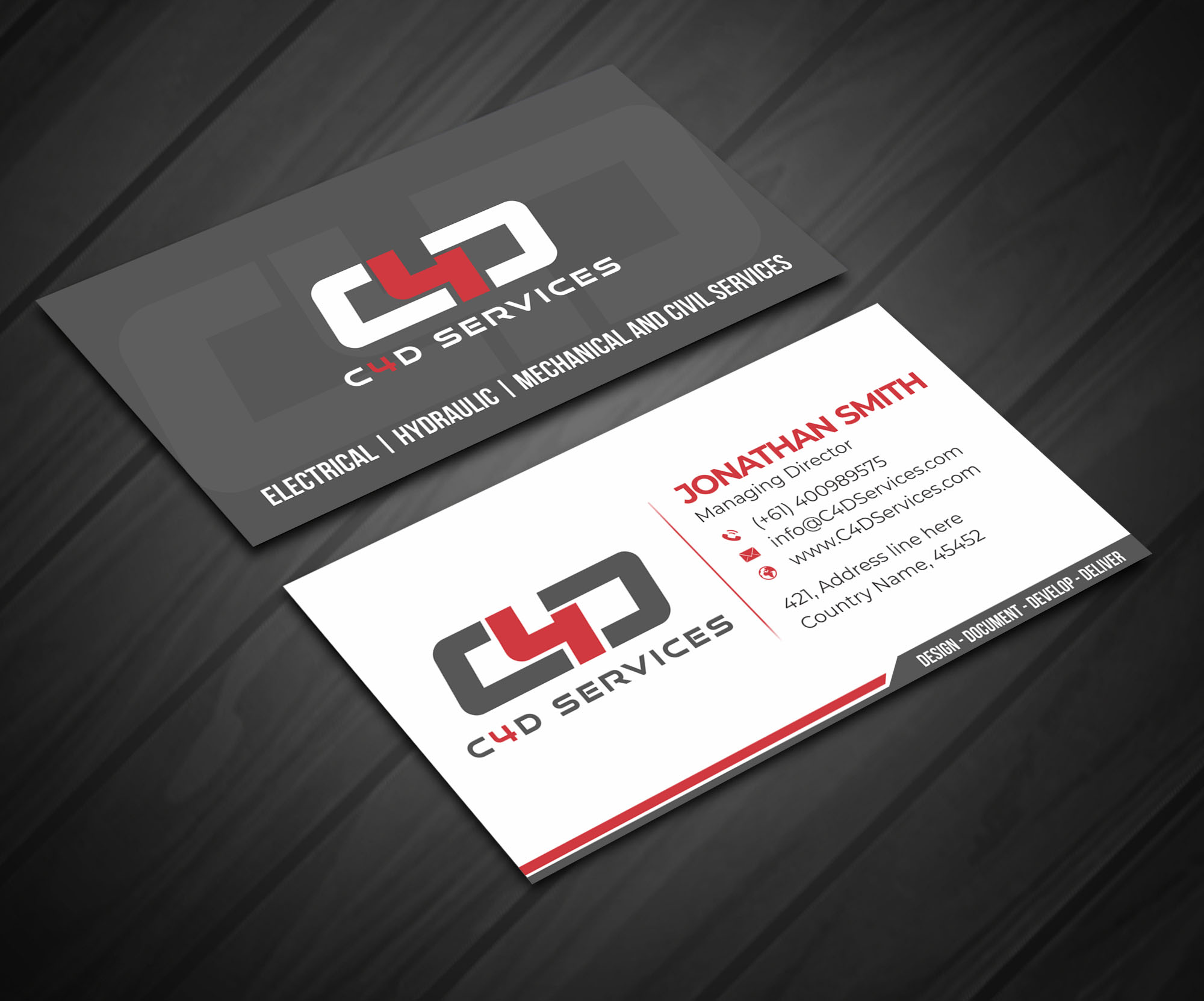 Business Card Design by jk_studio for C4D Services | Design #29419146
