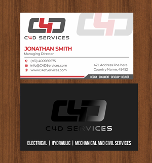 Business Card Design by jasmeen1975 for C4D Services | Design: #29419278