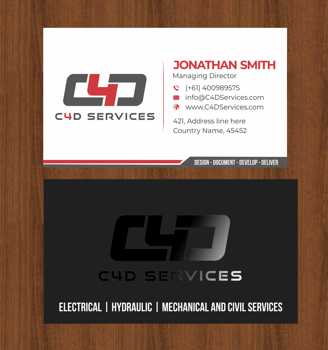 Design de Carte de Visite par jasmeen1975 pour C4D Services | Design #29419301