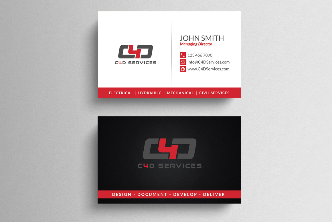 Business Card Design by  Artman for C4D Services | Design #29419084