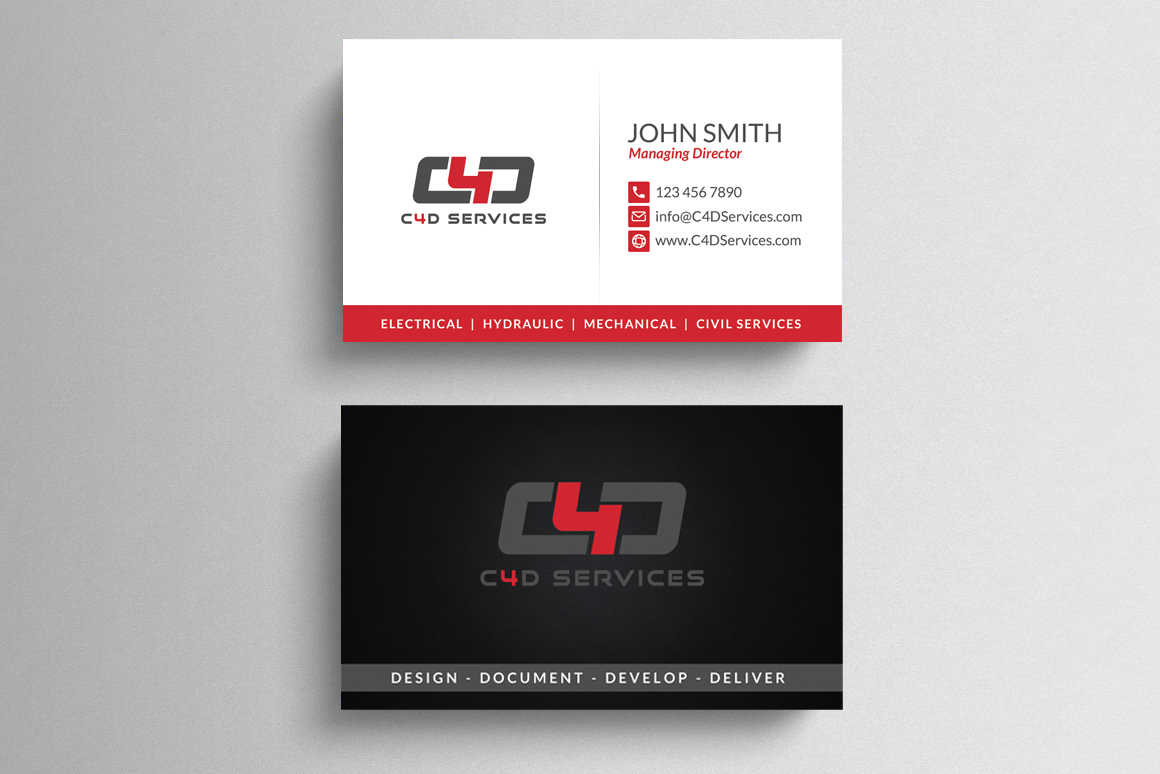 Business Card Design by  Artman for C4D Services | Design #29419086