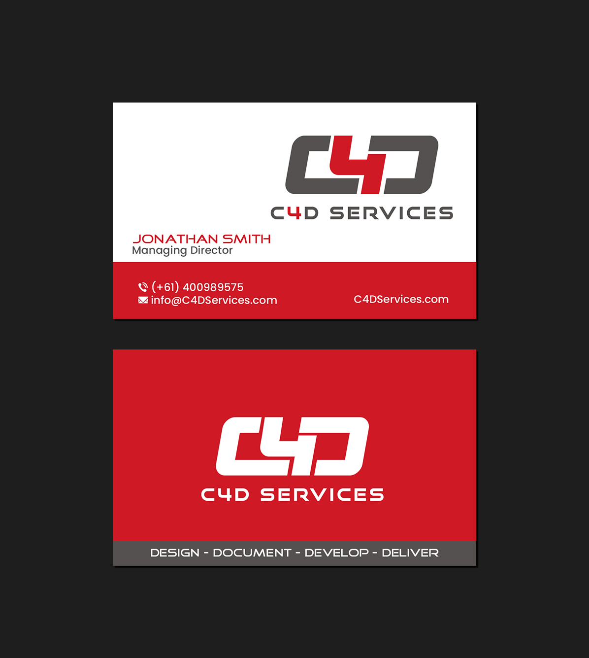 Business Card Design by Creations Box 2015 for C4D Services | Design #29420408