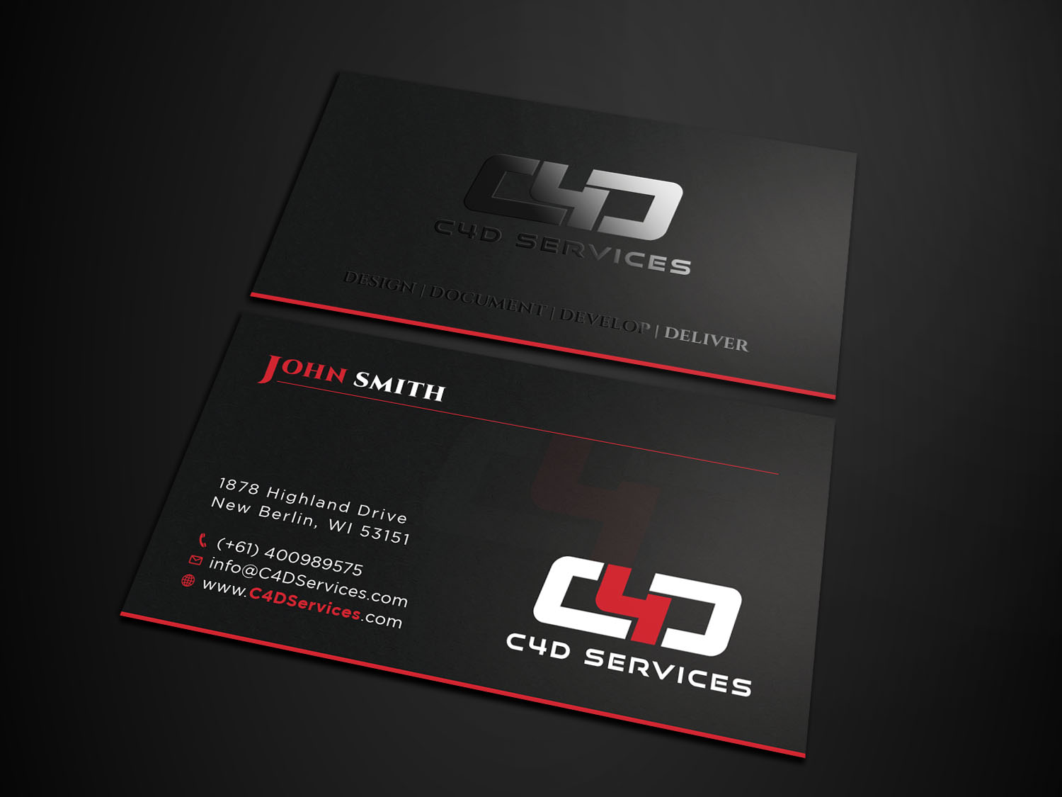 Business Card Design by Tripti Ranjan Gain for C4D Services | Design #29439228