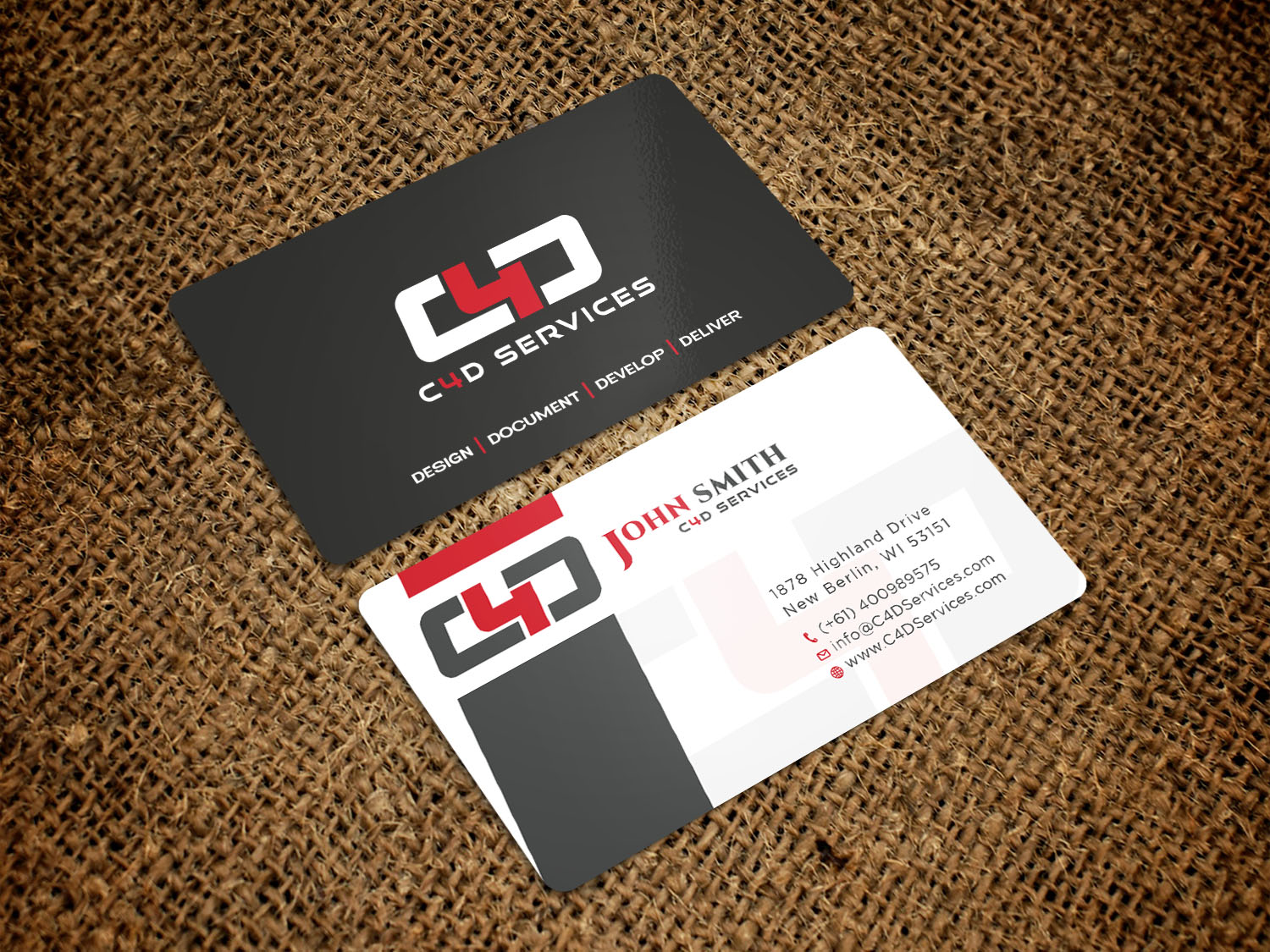 Business Card Design by Tripti Ranjan Gain for C4D Services | Design #29439243