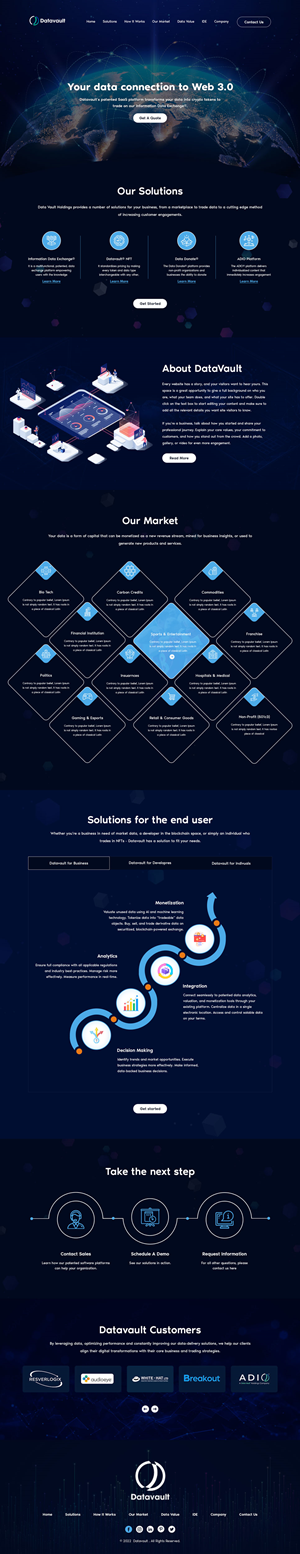 New Data Vault Holdings website Home Page (design only) | Diseño Web por Design Crafts