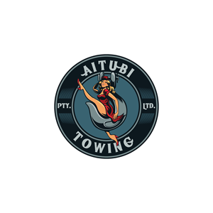 AITUBI TOWING PTY.LTD. ( in circular design)  Underneath in a running writing script