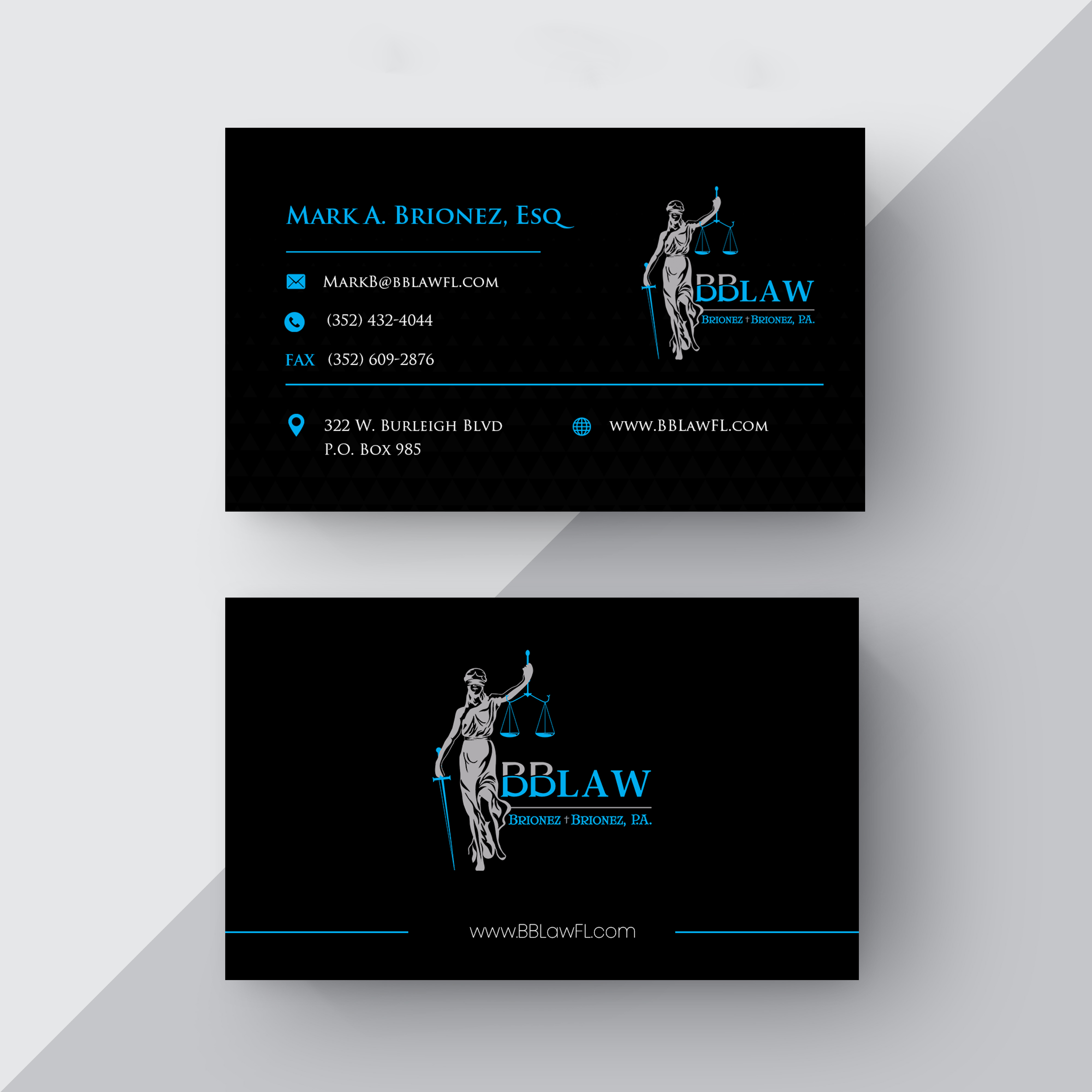 Business Card Design by X-DNA for Brionez + Brionez, P.A. | Design #29429410