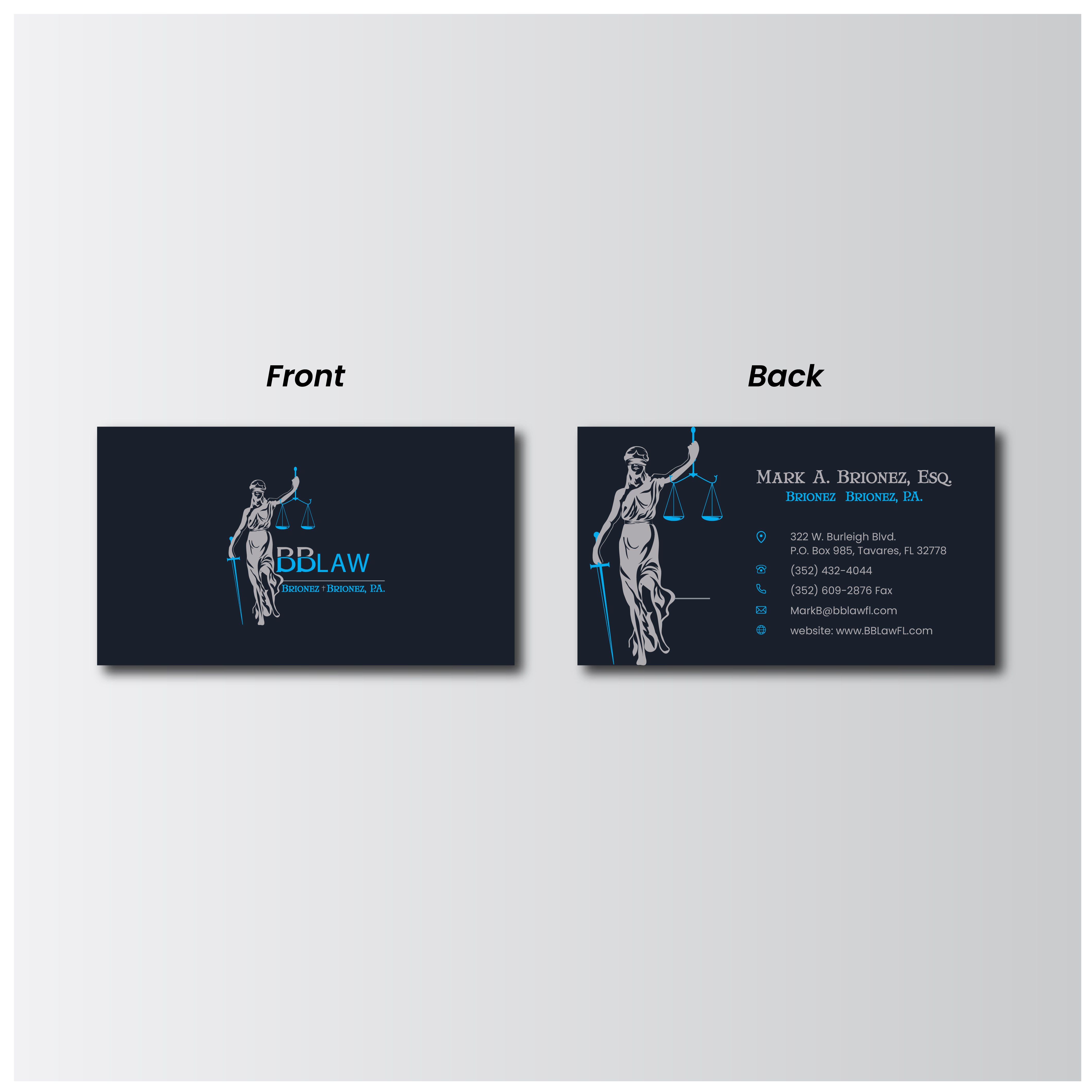 Visitenkarten-Design von Luthfi1 für Brionez + Brionez, P.A. | Design #29436856