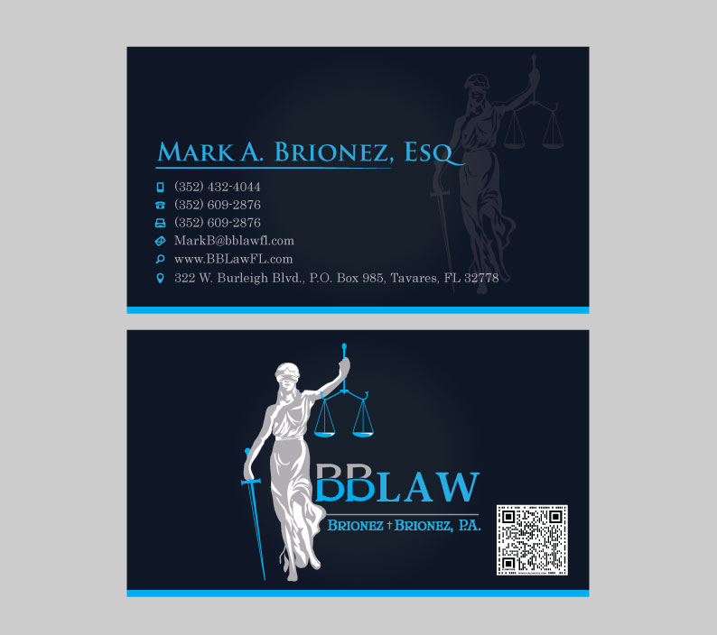 Business Card Design by ISDA Designs for Brionez + Brionez, P.A. | Design #29440609