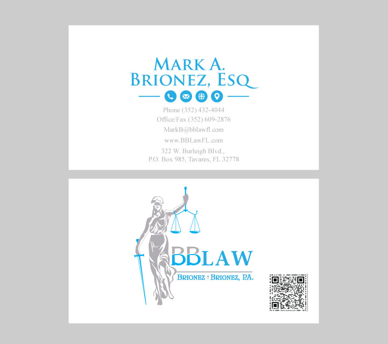 Business Card Design by ISDA Designs for Brionez + Brionez, P.A. | Design #29440610