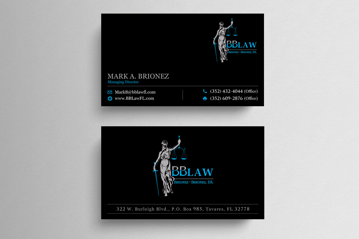 Diseño de Tarjeta de Presentación por  Artman para Brionez + Brionez, P.A. | Diseño #29430924