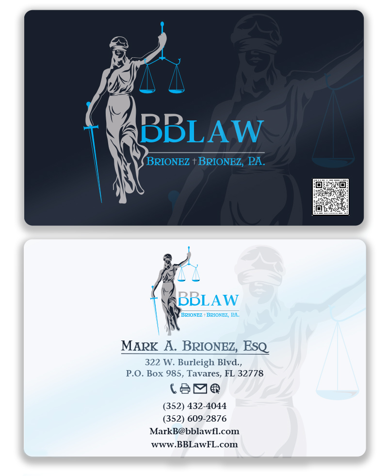 Business Card Design by B.Wheeler for Brionez + Brionez, P.A. | Design #29438804