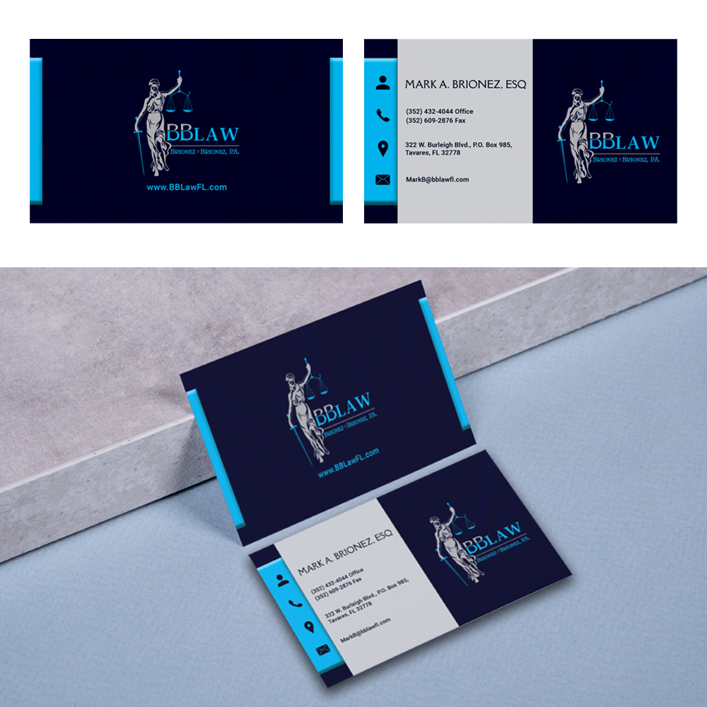 Business Card Design by CratCrut for Brionez + Brionez, P.A. | Design #29437714