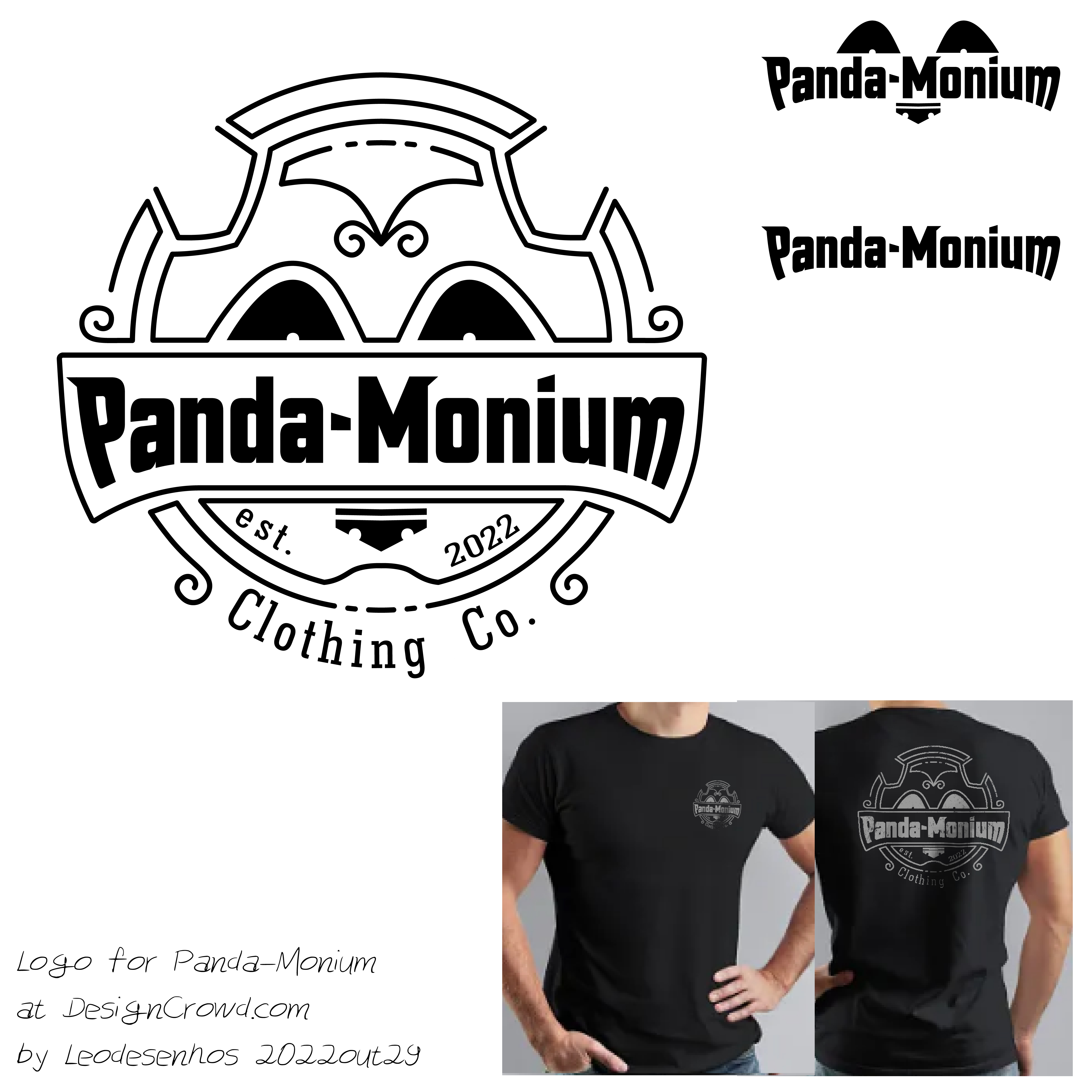 Logo Design by Leodesenhos for Panda-Monium Clothing Co.  | Design #29435438