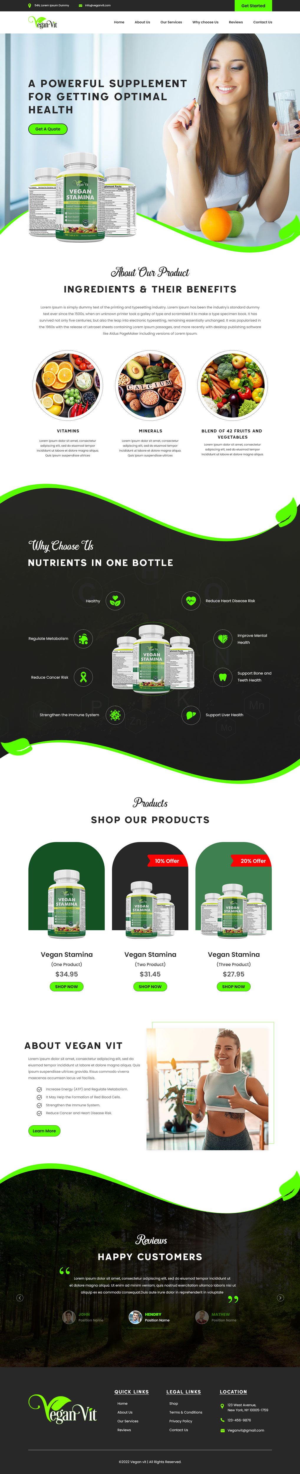 Web Design by Rising Stars for Vegan Vit | Design #29441136