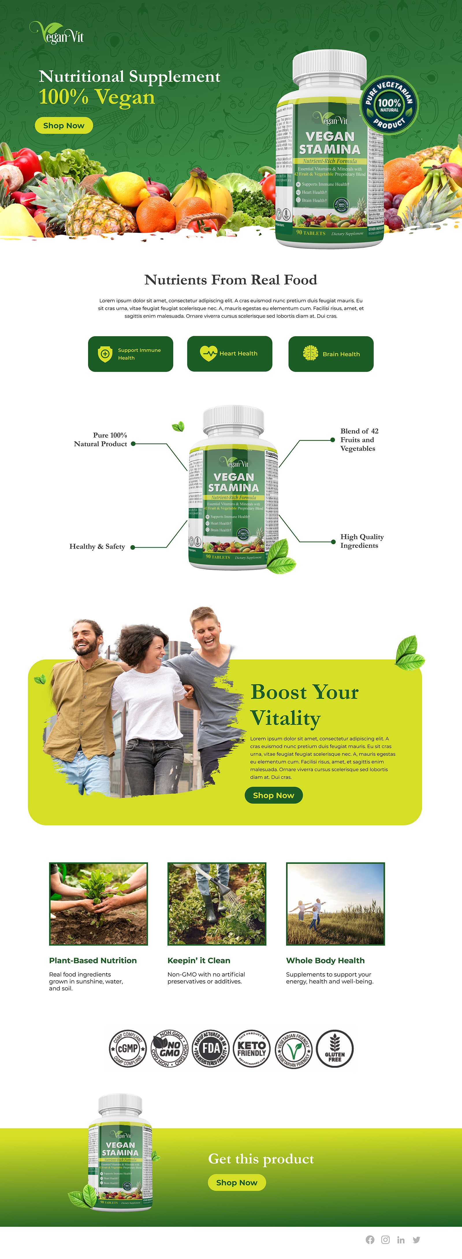 Web Design by DeriMH for Vegan Vit | Design #29438881