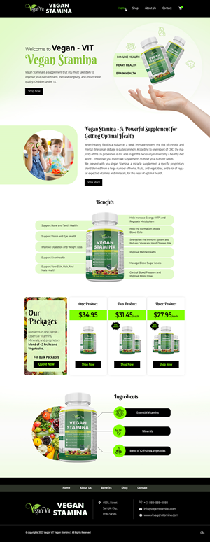 Web Design by pb for Vegan Vit | Design: #29443568