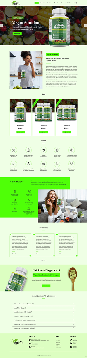 Web Design by pb for Vegan Vit | Design: #29443569