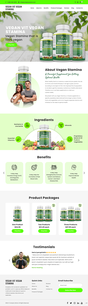 Web Design by pb for Vegan Vit | Design: #29443571