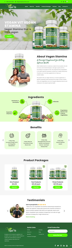 Web Design by pb for Vegan Vit | Design: #29449525
