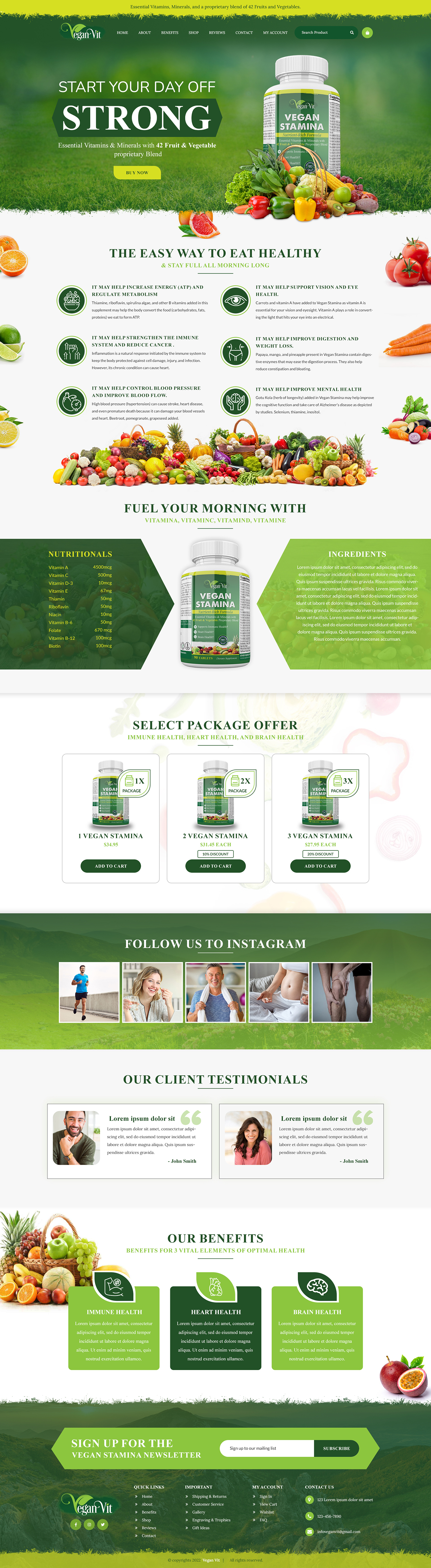 Web Design by Titan Eagle for Vegan Vit | Design: #29447674