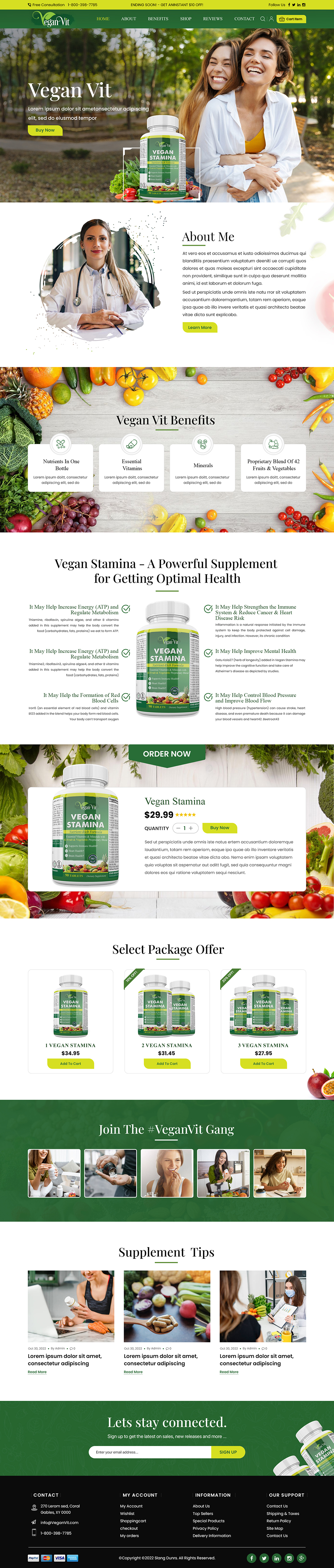 Diseño Web por Titan Eagle para Vegan Vit | Diseño #29450242