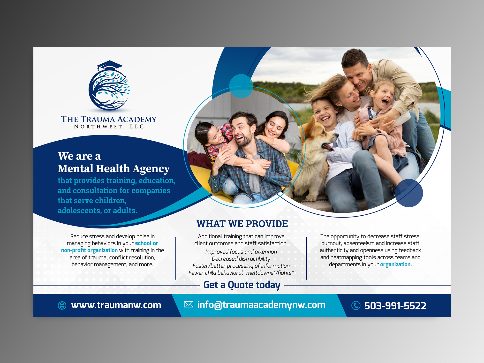 Banner-Design von ecorokerz für The Trauma Academy Northwest, LLC | Design #29507307