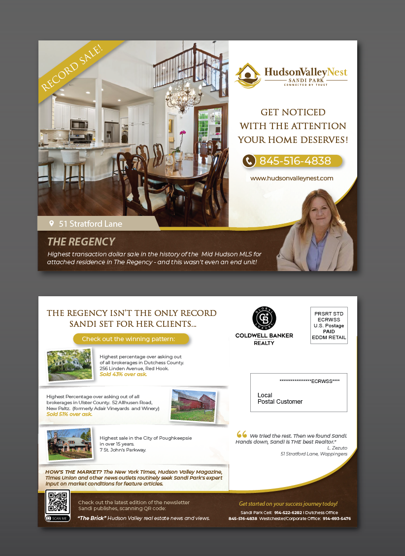 Postcard Design by alex989 for Hudson Valley Nest | Design #29449988