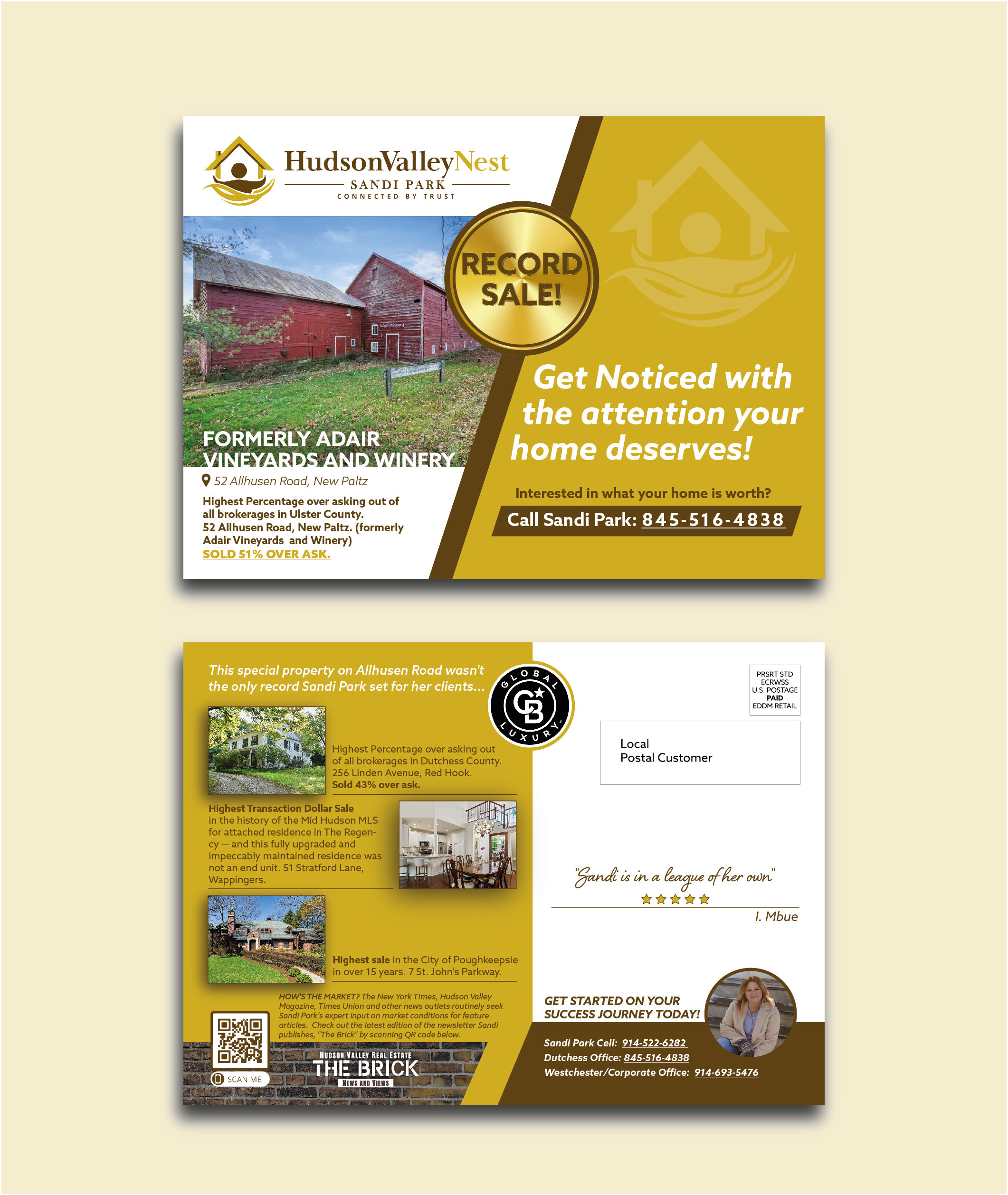 Postcard Design by ChristineChe for Hudson Valley Nest | Design #29481653