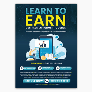 LEARN  Business Skills so you can Earn a good living | Poster Design by debdesign