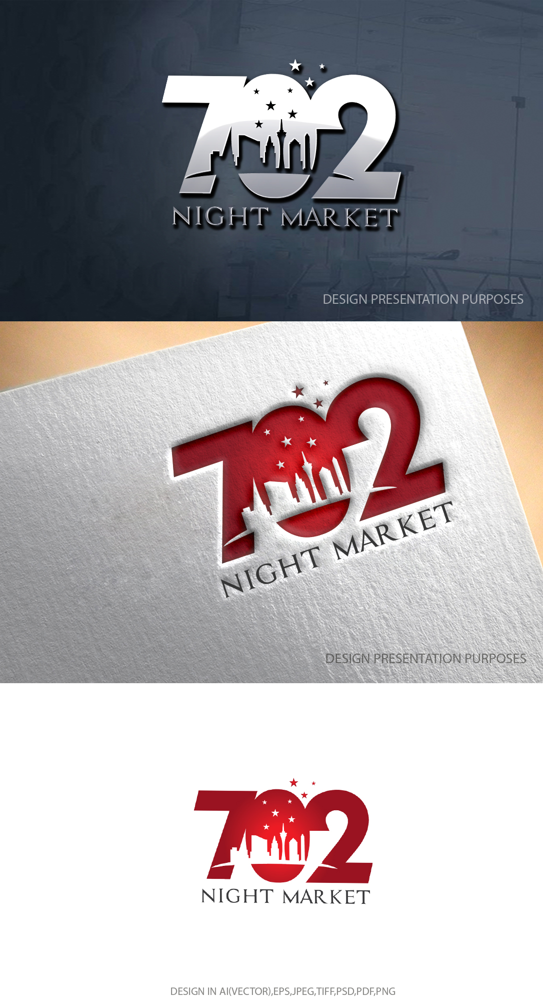 Logo Design by graphicevolution for 702Night Market Inc | Design #29447398