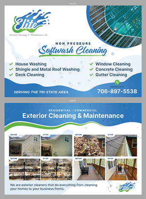 Postcard Design by Mikai!13 for Elite Exterior Cleaning & Maintenance Co. | Design: #29446729