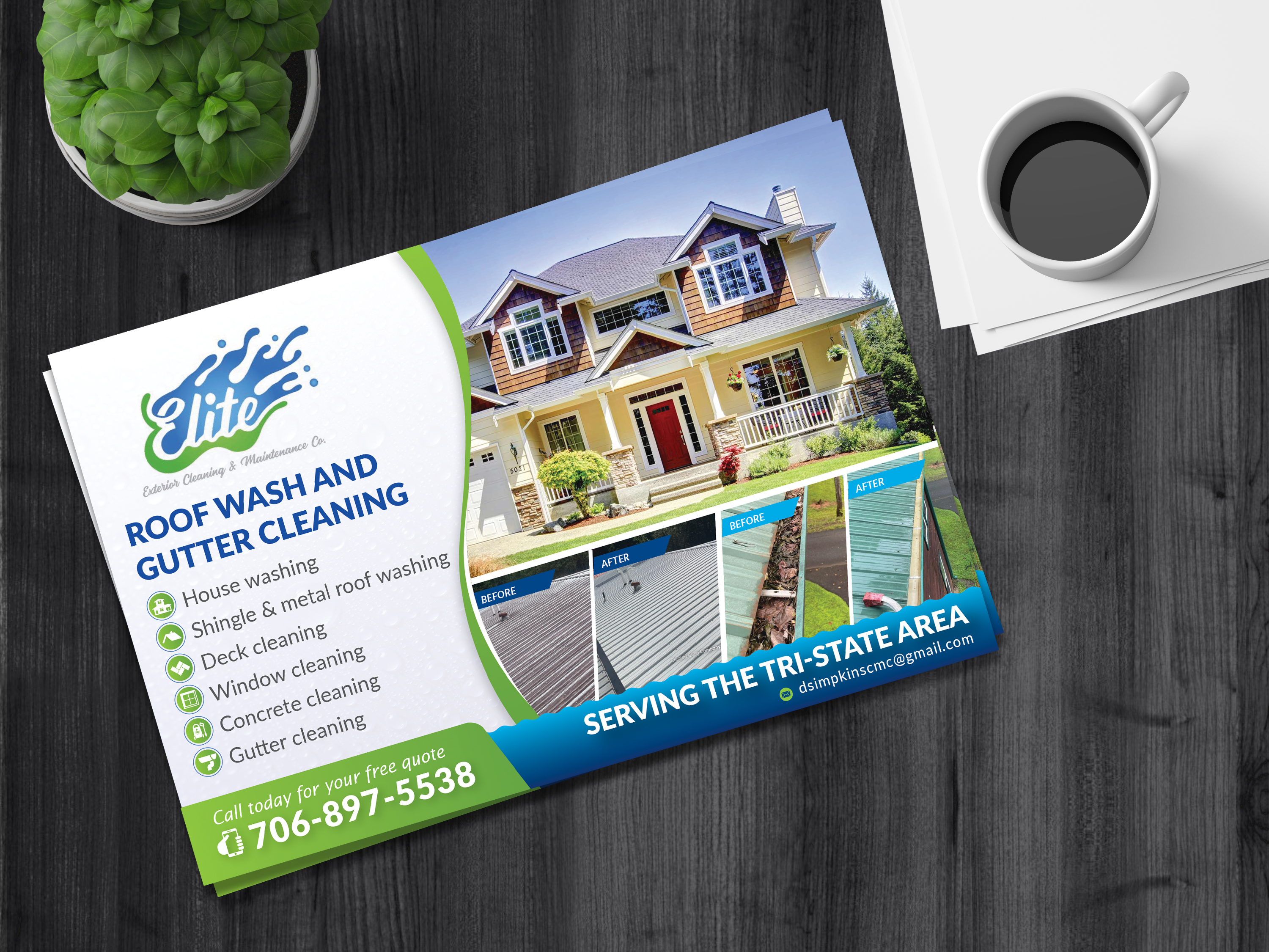Postcard Design by alex989 for Elite Exterior Cleaning & Maintenance Co. | Design #29448053