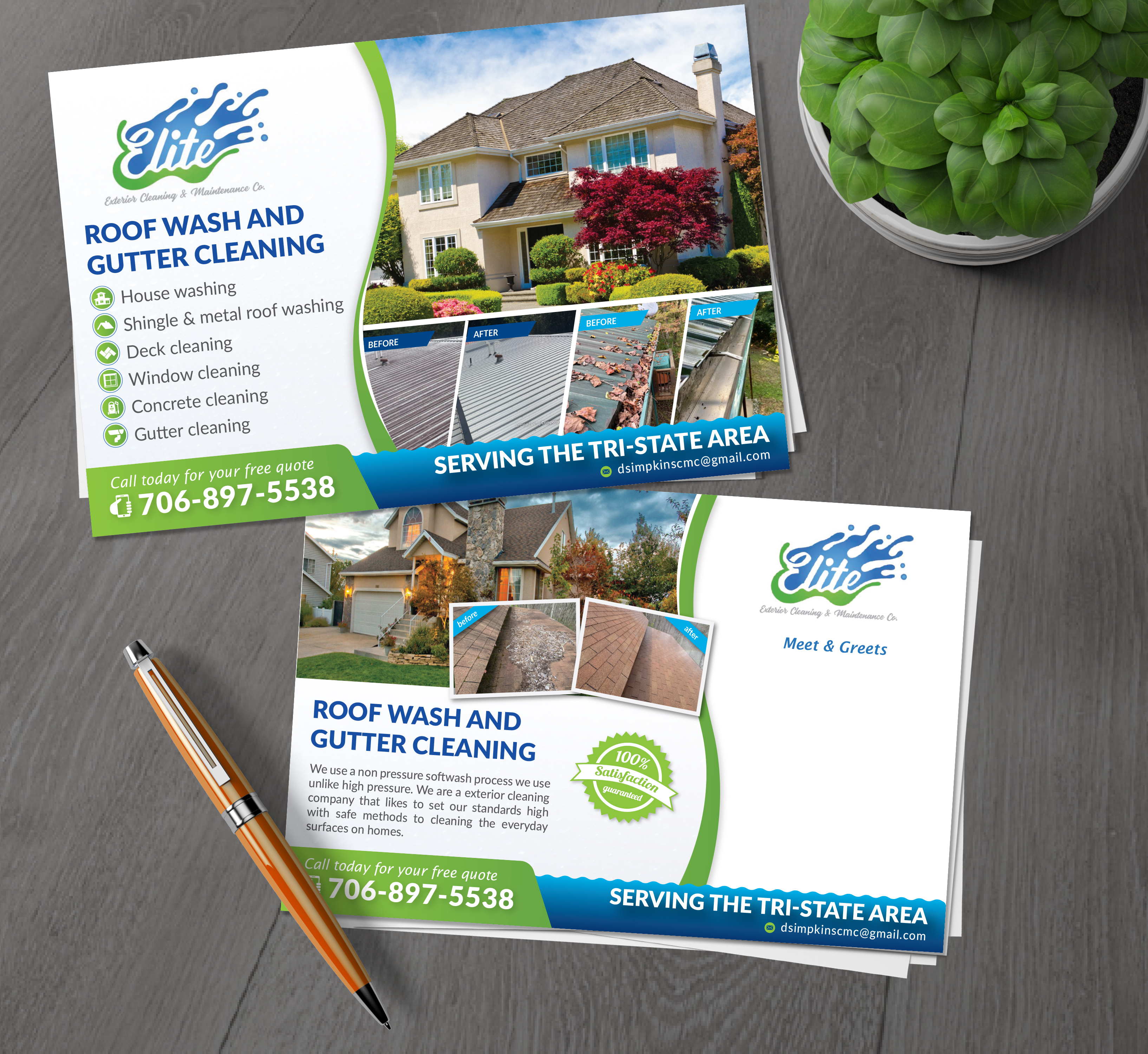 Postcard Design by alex989 for Elite Exterior Cleaning & Maintenance Co. | Design #29448230