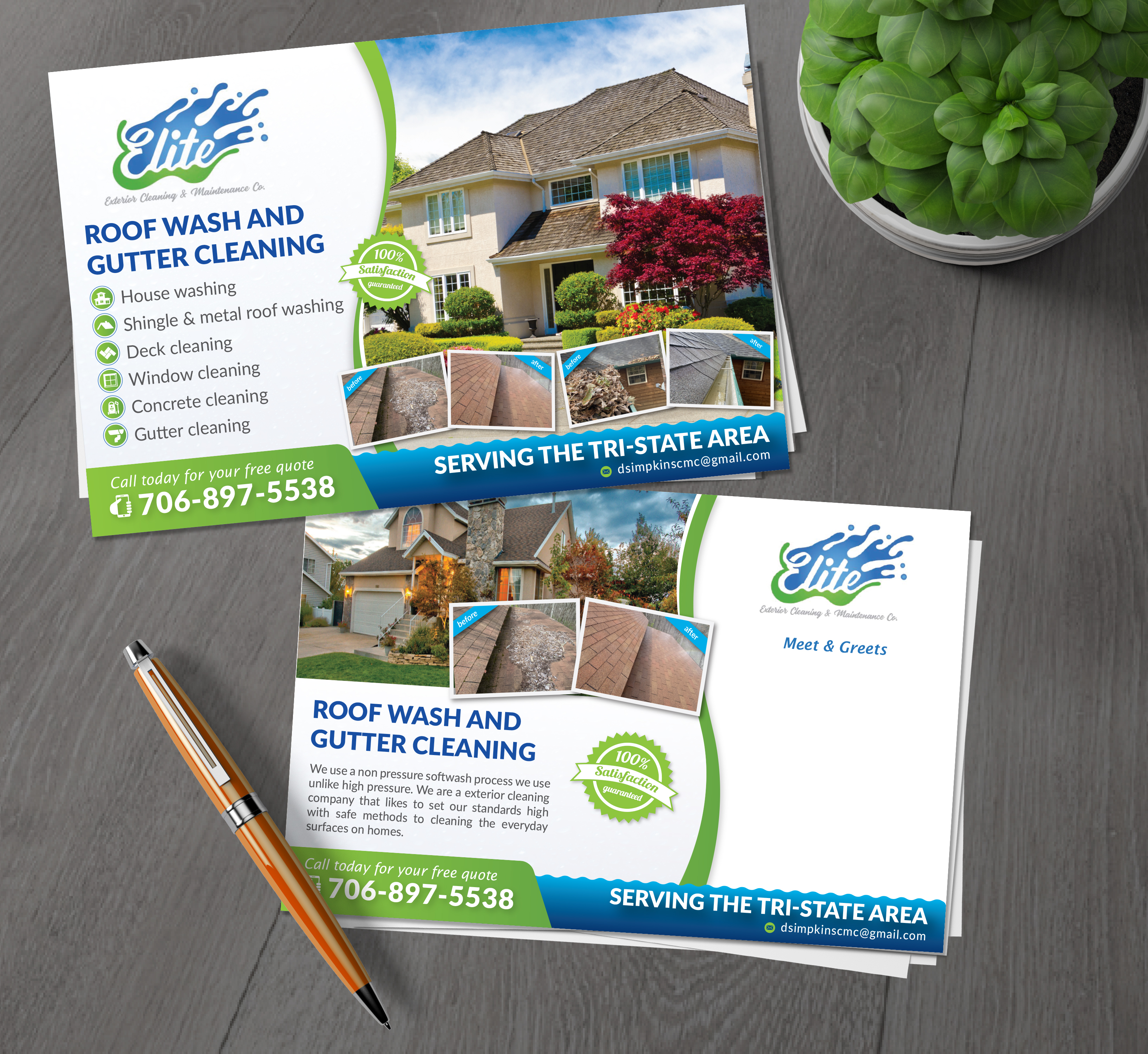 Postcard Design by alex989 for Elite Exterior Cleaning & Maintenance Co. | Design #29449466