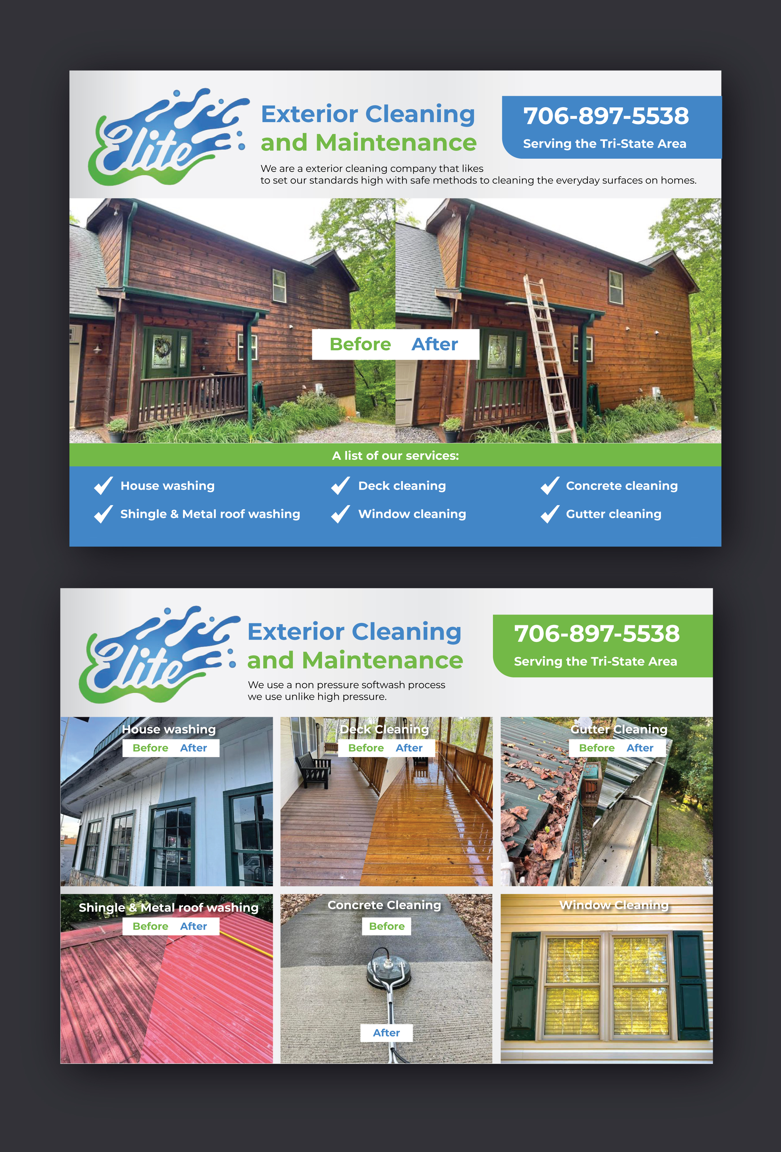 Postcard Design by saurov for Elite Exterior Cleaning & Maintenance Co. | Design #29446451