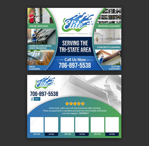 Postcard Design by DA. for Elite Exterior Cleaning & Maintenance Co. | Design: #29447006