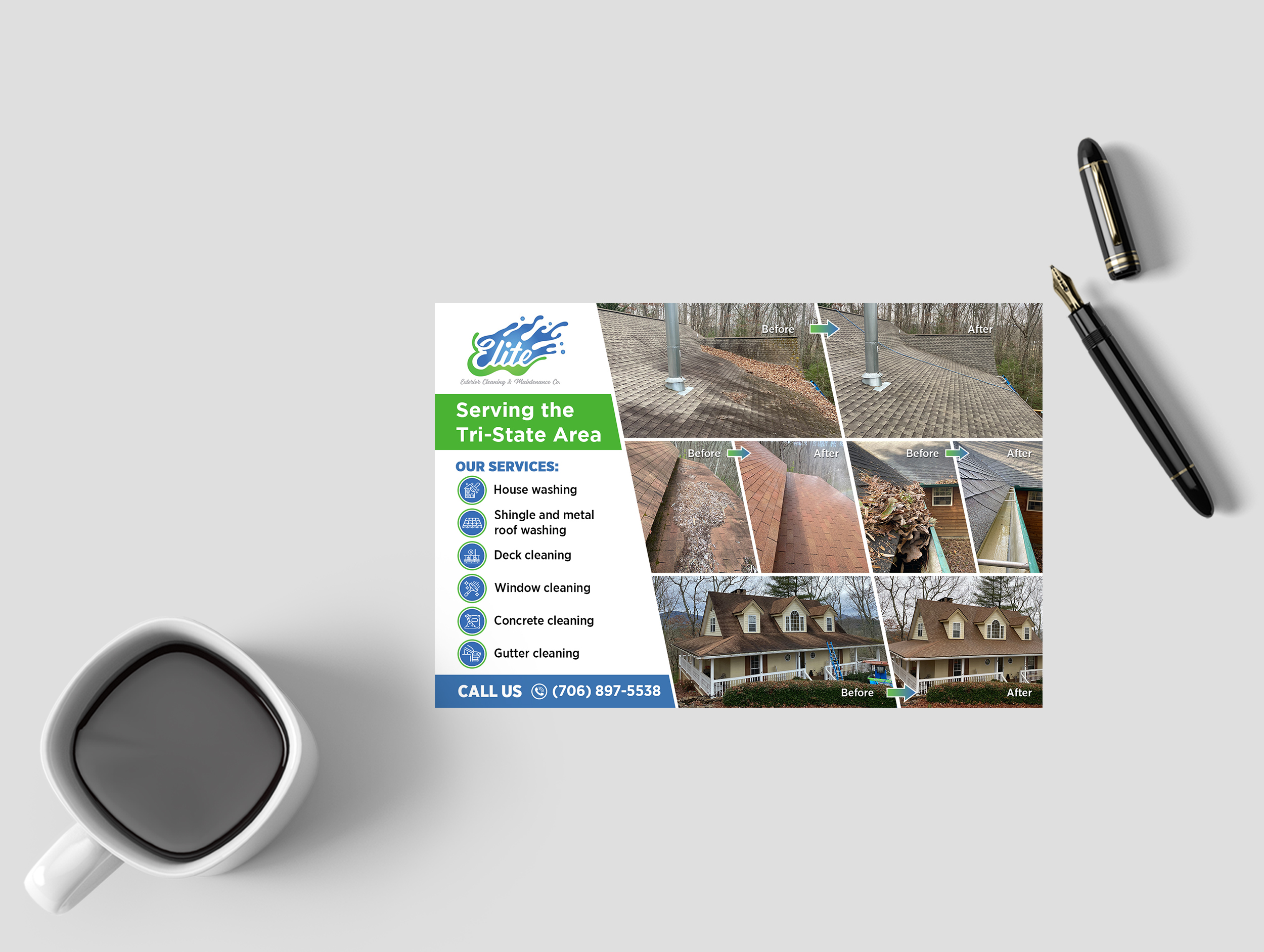 Postcard Design by GraphicsGuru for Elite Exterior Cleaning & Maintenance Co. | Design #29449956