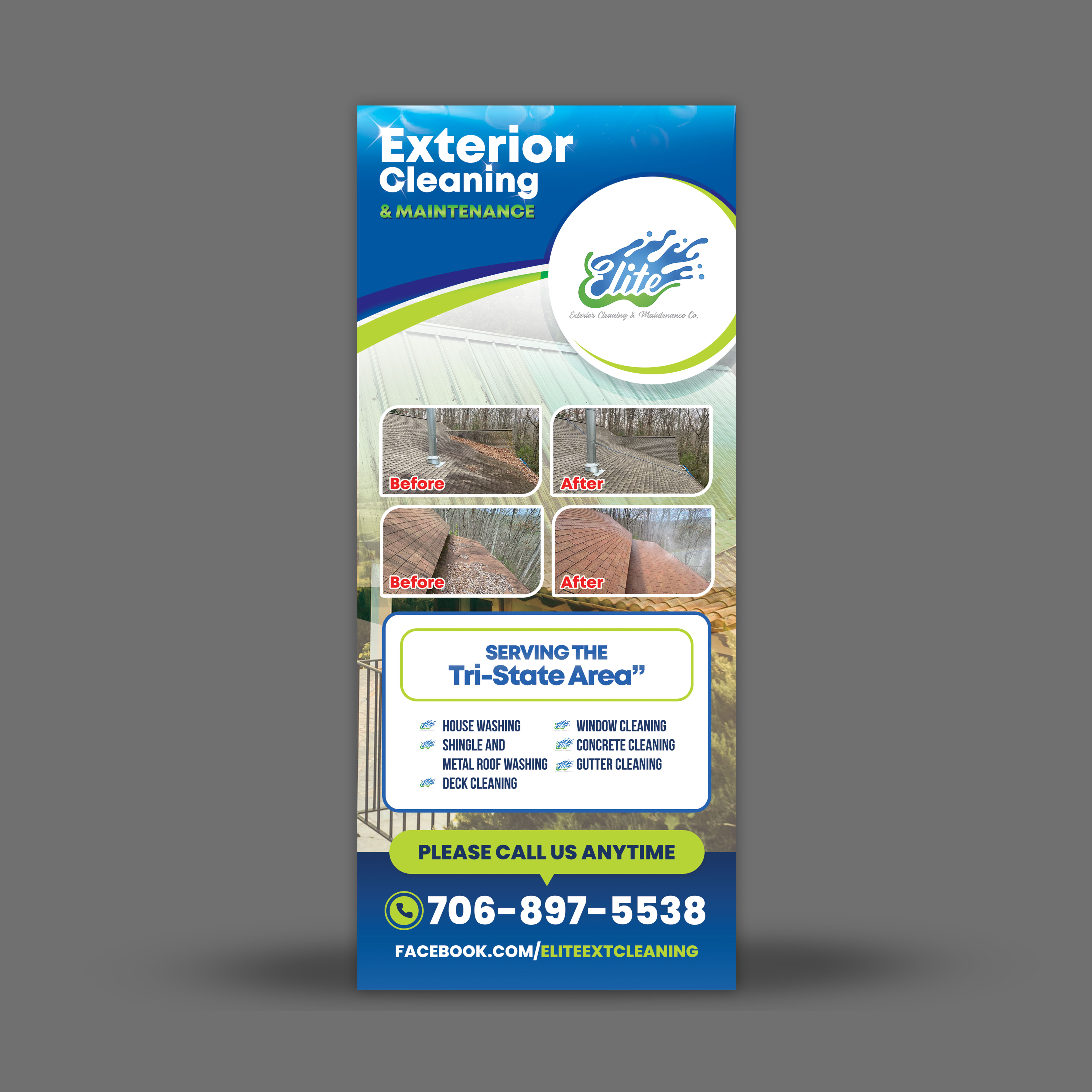 Postcard Design by HeshanKavinda for Elite Exterior Cleaning & Maintenance Co. | Design #29449263