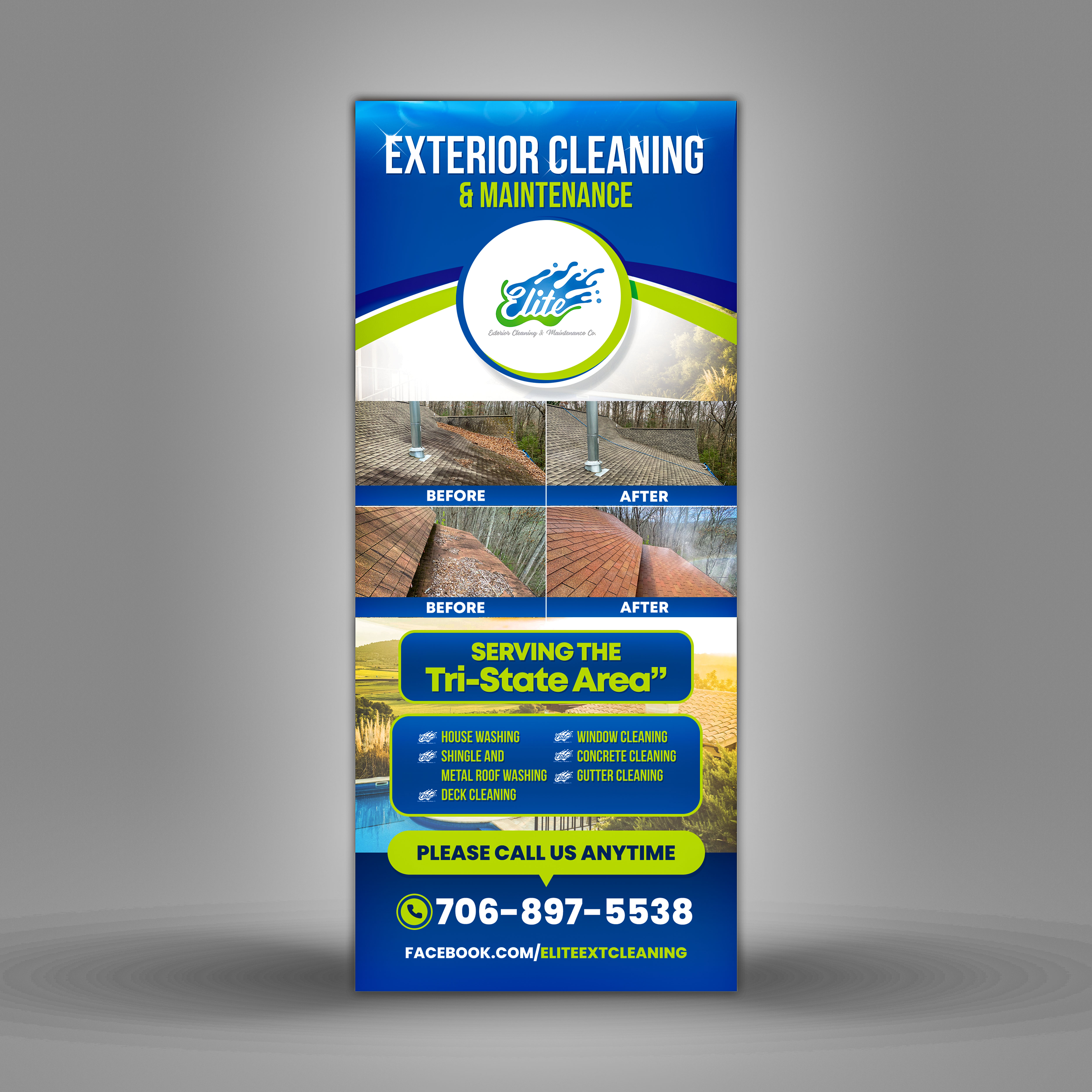 Postcard Design by HeshanKavinda for Elite Exterior Cleaning & Maintenance Co. | Design #29451833