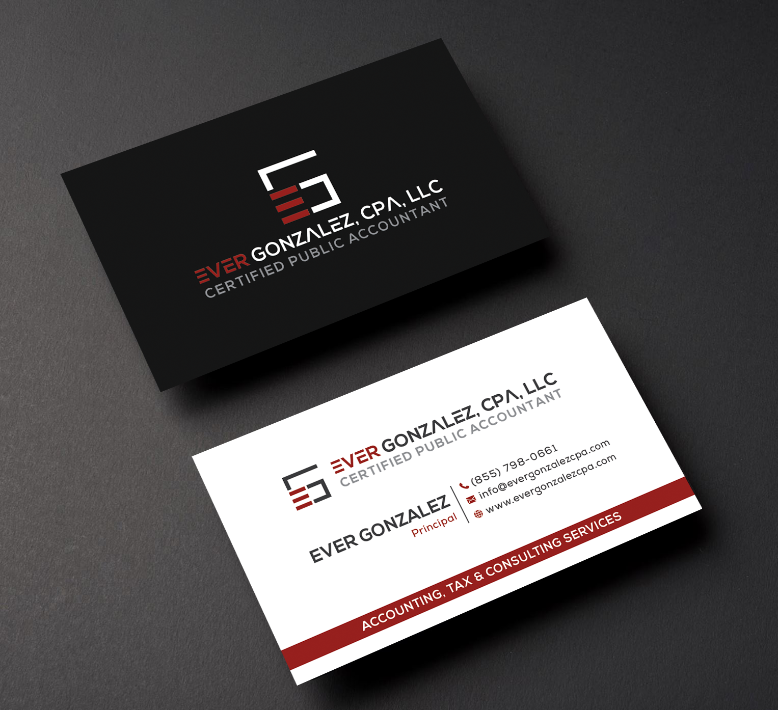 Business Card Design by Creative Moon Design for Ever Gonzalez, CPA, LLC | Design #29456152