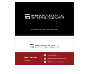 Business Card Design by Simple_design_1234 for Ever Gonzalez, CPA, LLC | Design: #29455111