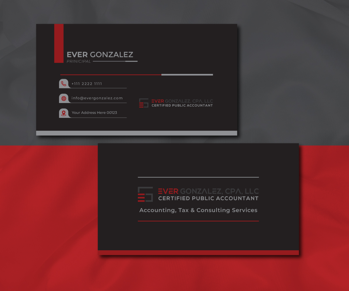 Diseño de Tarjeta de Presentación por NedalShaham para Ever Gonzalez, CPA, LLC | Diseño #29459227