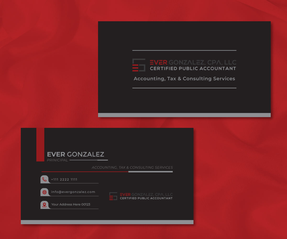 Diseño de Tarjeta de Presentación por NedalShaham para Ever Gonzalez, CPA, LLC | Diseño #29459281