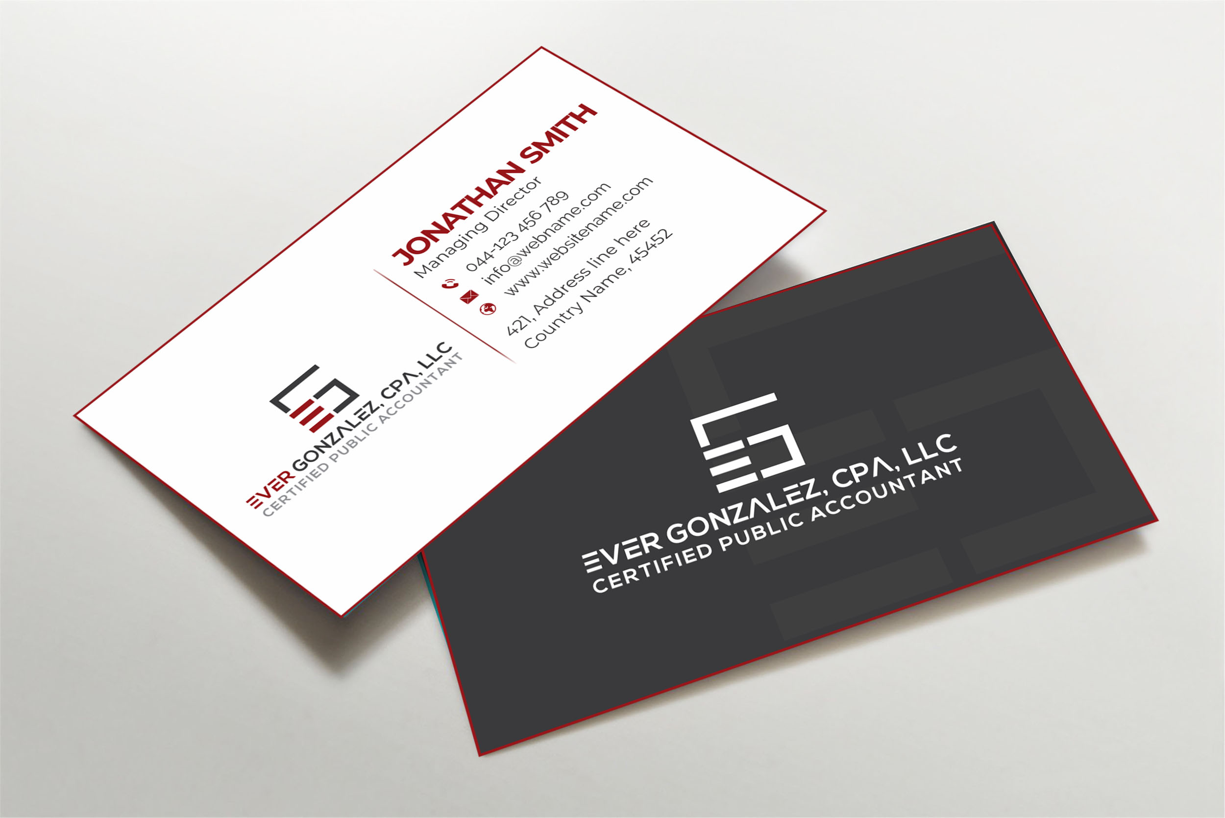 Visitenkarten-Design von jk_studio für Ever Gonzalez, CPA, LLC | Design #29451039