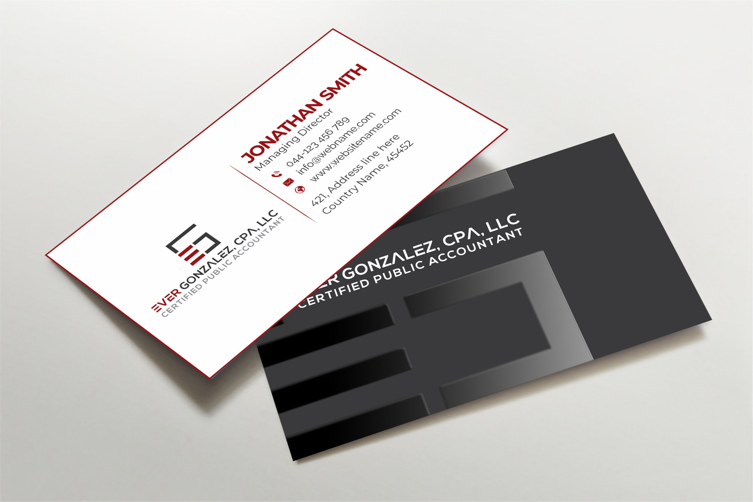 Visitenkarten-Design von jk_studio für Ever Gonzalez, CPA, LLC | Design #29451095