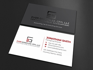 Business Card Design by jasmeen1975 for Ever Gonzalez, CPA, LLC | Design: #29451174